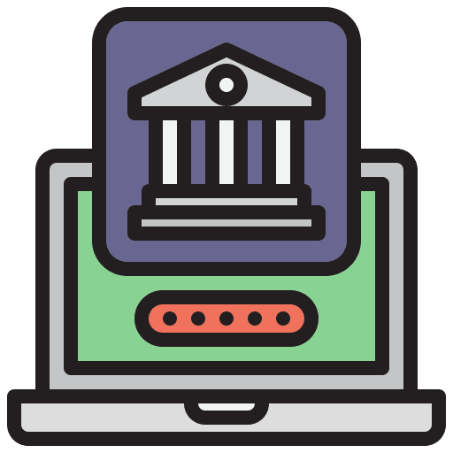 Online banking business and finance financial electronic icon Online banking business and finance financial electronic icon