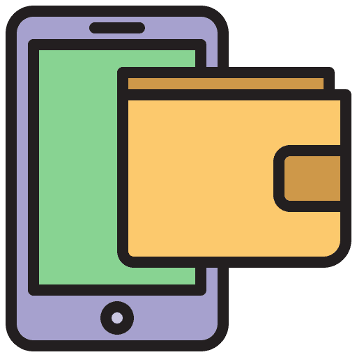 Online wallet application business and finance financial icon