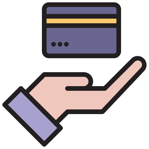 Credit card service hand banking icon Credit card service hand banking icon