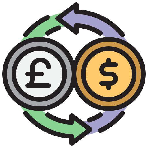 Currency exchange transfer banking currency icon Currency exchange transfer banking currency icon