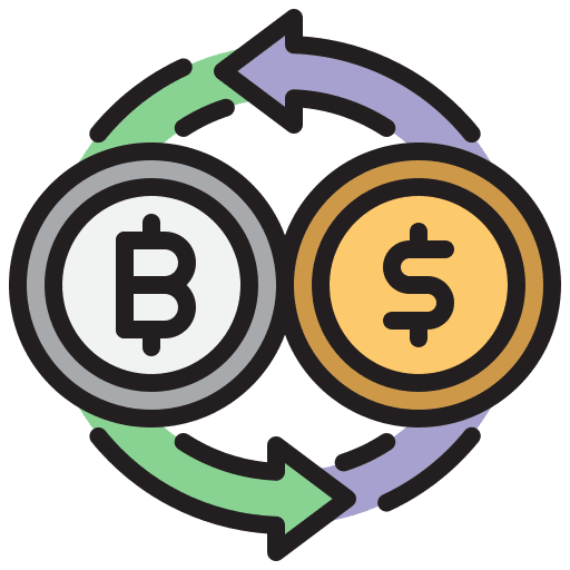 Currency exchange transfer technology banking icon Currency exchange transfer technology banking icon