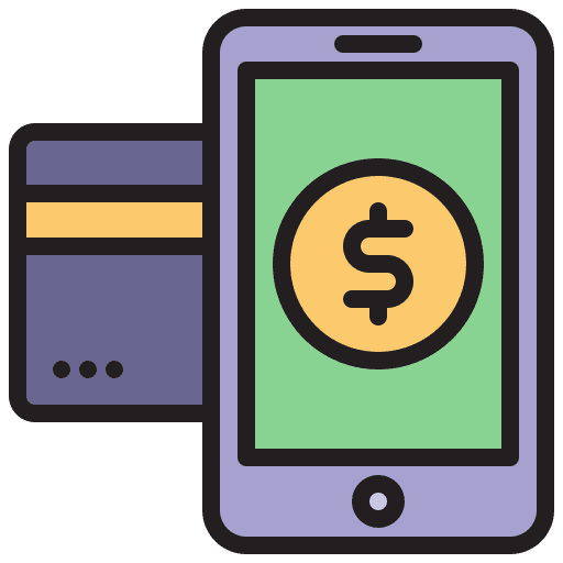 Mobile banking finance electronic cash device icon Mobile banking finance electronic cash device icon