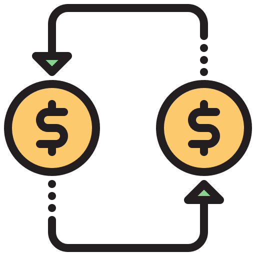 Money exchange service currency transfer icon Money exchange service currency transfer icon