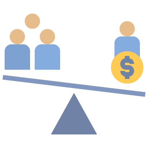 Inequality unfair money capitalism icon Inequality unfair money capitalism icon