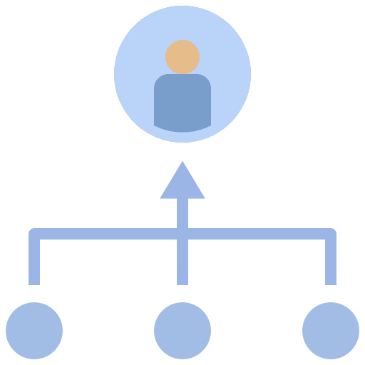 Decentralization promote control team icon Decentralization promote control team icon