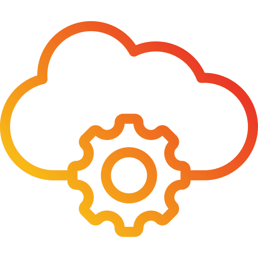 Cloud configuration cloud computing cogwheel icon