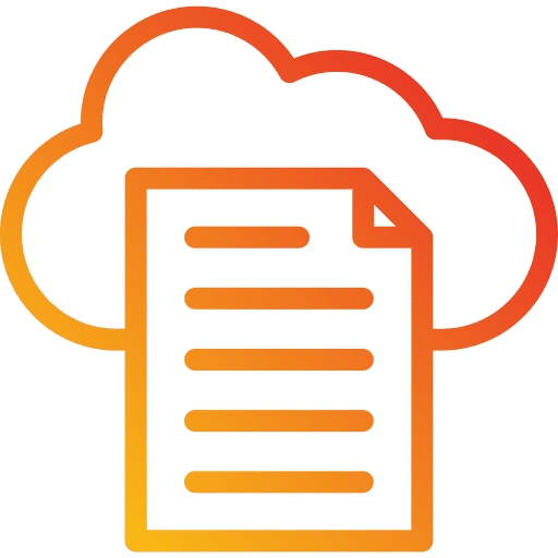 Cloud paper archive cloud server icon