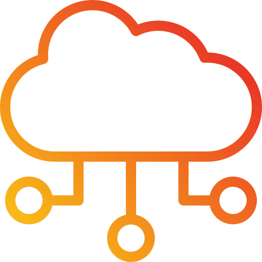 Cloud server multimedia server hosting icon