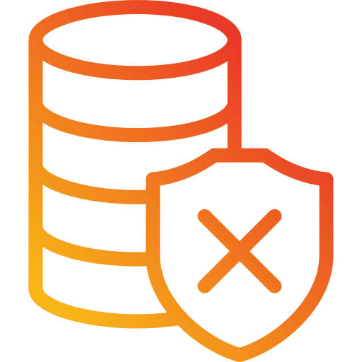 Database seo and web incorrect data storage icon