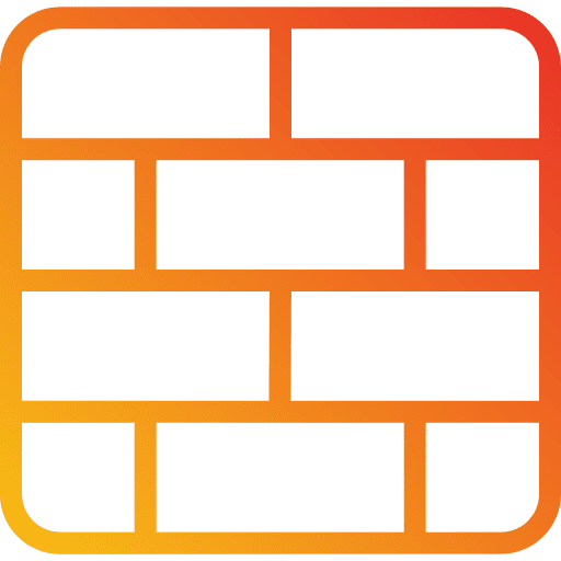 Firewall protection brick wall icon