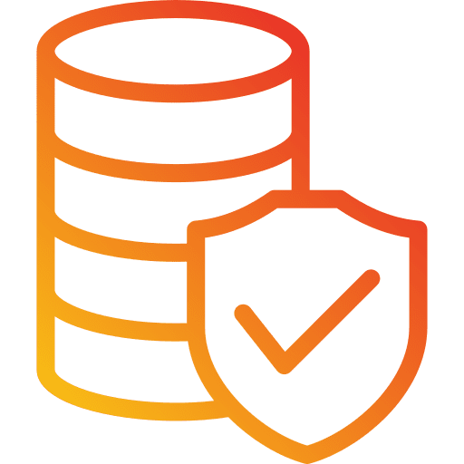 Database correct protected shield icon Database correct protected shield icon