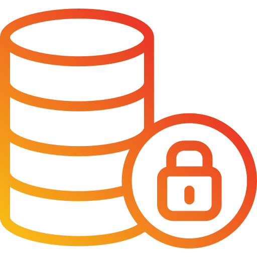 Database file data encrypted icon Database file data encrypted icon