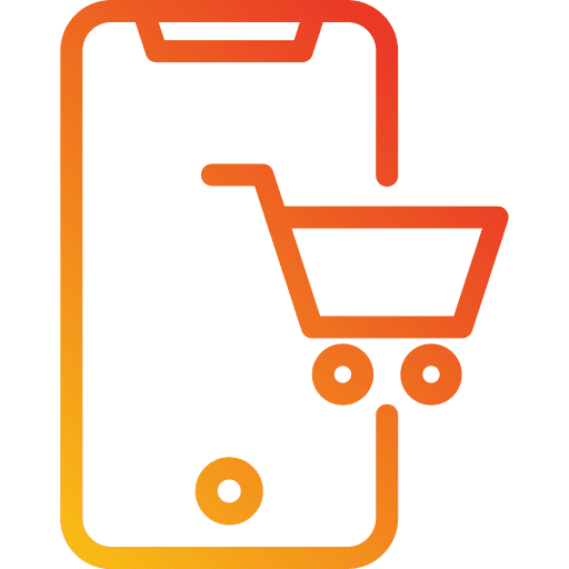 Online shopping smartphone ui cart icon