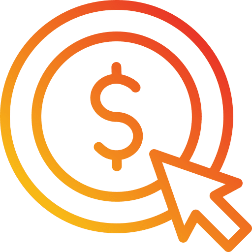 Ppc business and finance search engine marketing dollar symbol icon