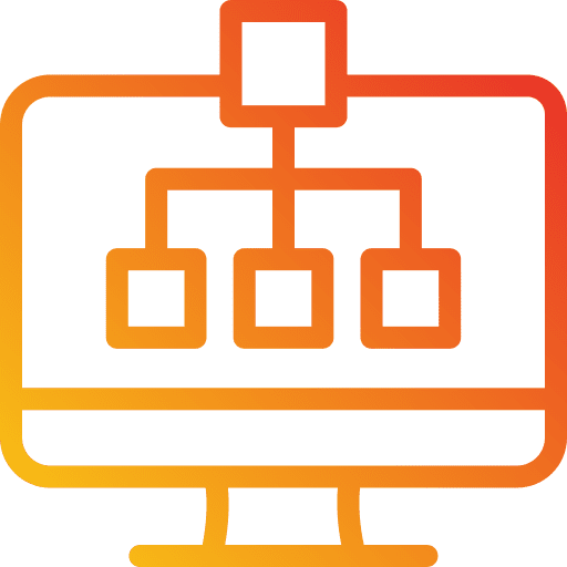 Structure seo and web network hierarchical structure icon Structure seo and web network hierarchical structure icon