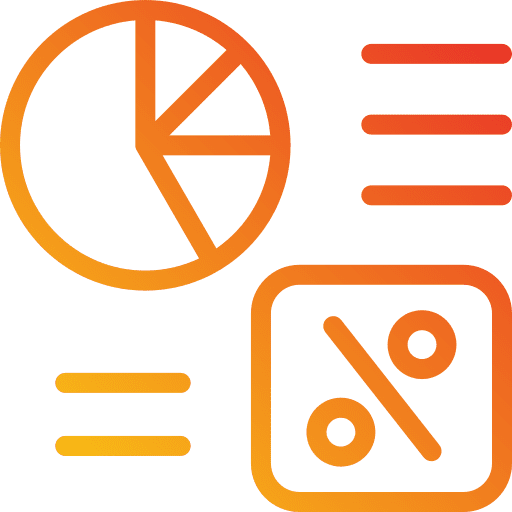 Impression rate marketing statistics pie chart icon Impression rate marketing statistics pie chart icon