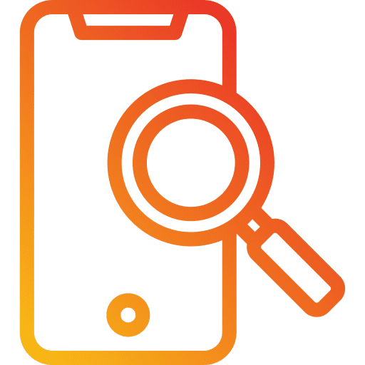 Seo search mobile phone magnifying glass icon Seo search mobile phone magnifying glass icon