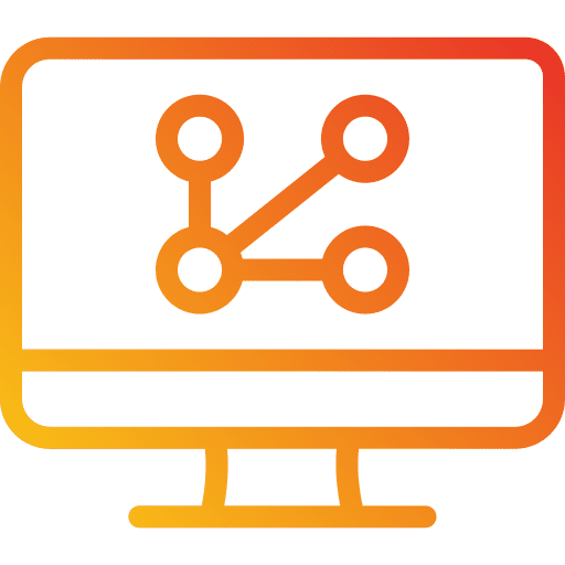 Share monitor social media marketing connector icon Share monitor social media marketing connector icon