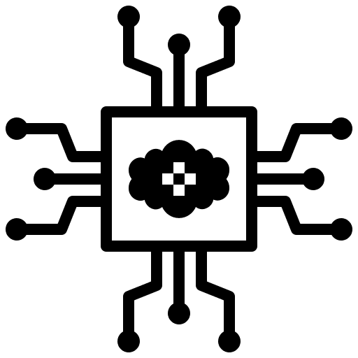 Chip robot technology brain icon