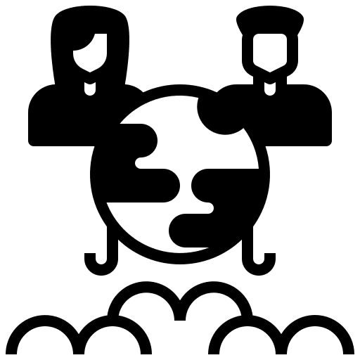 Future generation planet world man icon