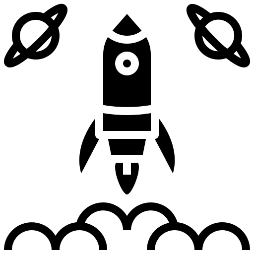 Rocket space shuttle transport launch icon