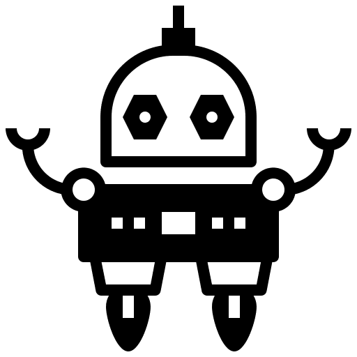 Robot humanoid science fiction automaton icon