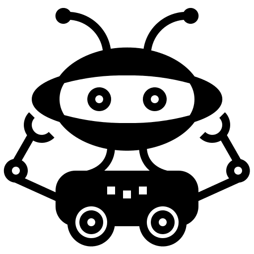 Robot technology artificial intelligence science fiction icon