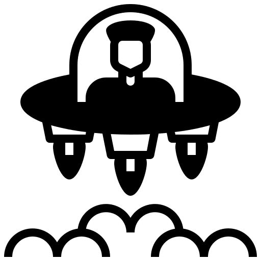 Space capsule spaceship spacecraft transportation icon