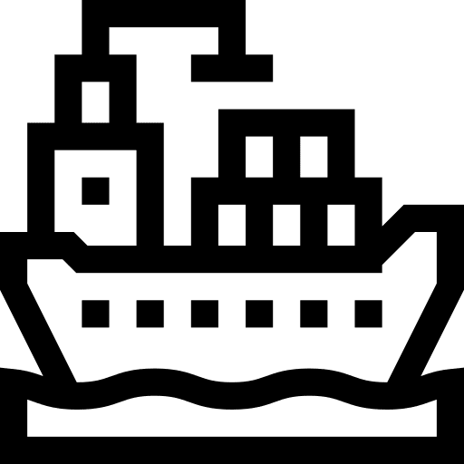 Cargo ship distribution transportation shipping and delivery icon