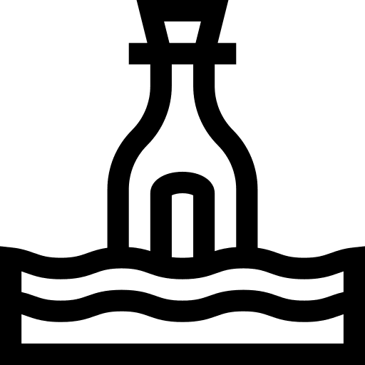 Message in a bottle ocean communications floating icon Message in a bottle ocean communications floating icon