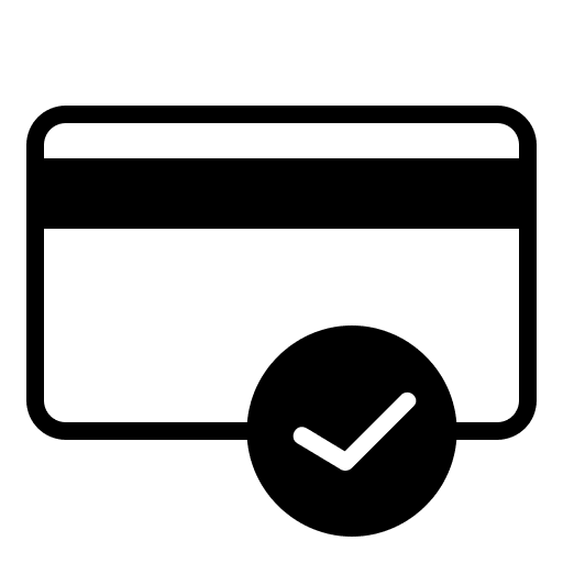 Credit card check mark credit card check icon