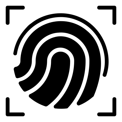 Scan evidence fingerprint security icon