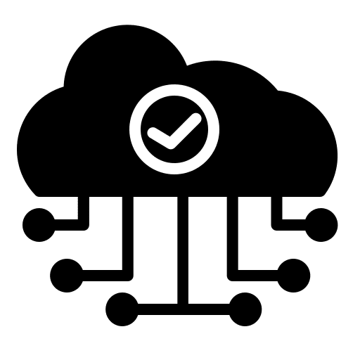 Cloud database check cloud database data security icon Cloud database check cloud database data security icon