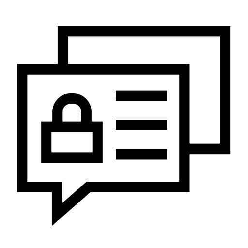 Chat secret data encryption private chat icon