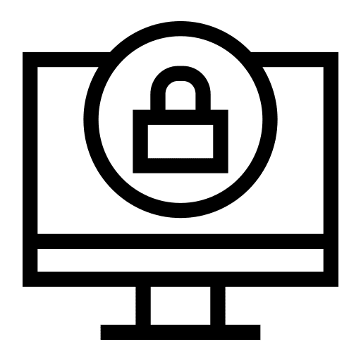 Monitor protection secure safe icon