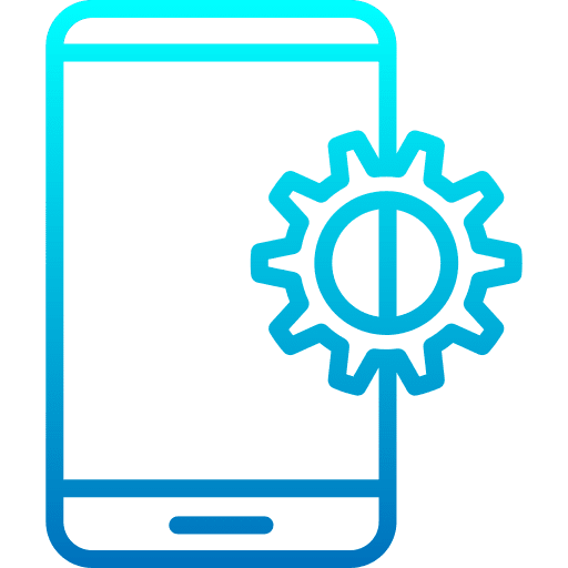 Mobile cogwheel ui development icon Mobile cogwheel ui development icon