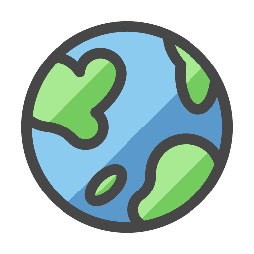 Earth habitat worldwide life icon