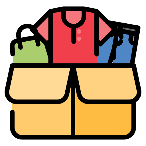Cardboard box unpacking package delivery icon