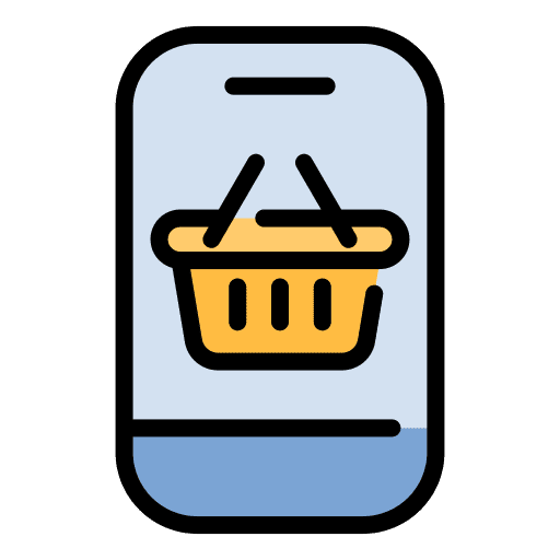 Online shop commerce and shopping smart cart shopping basket icon Online shop commerce and shopping smart cart shopping basket icon