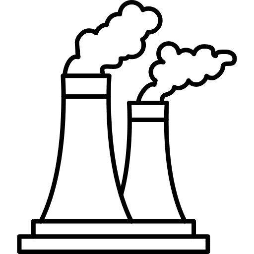 Power plant manufacturing contamination company icon Power plant manufacturing contamination company icon