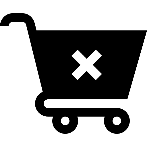 Cancellation delete business and finance shopping cart icon