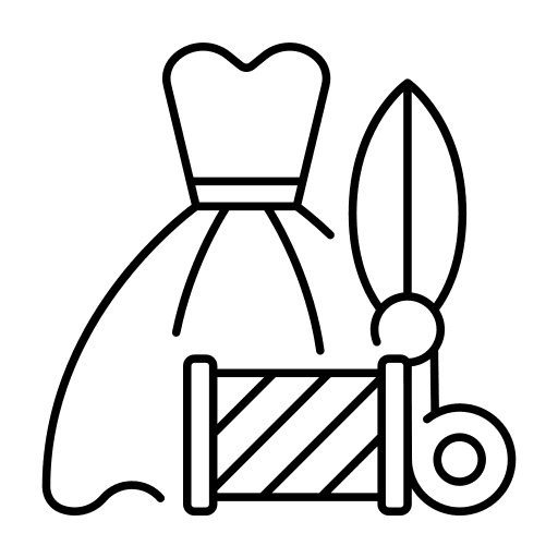 Dressmaking atelier tailoring clothes icon
