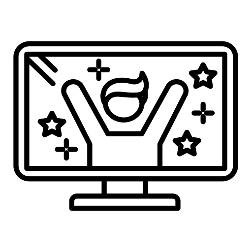 Tv show television user monitor icon