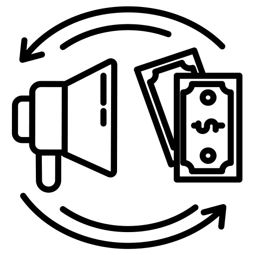 Marketing business money profit icon Marketing business money profit icon