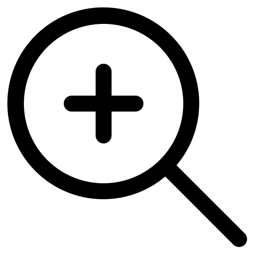 Zoom in zoom tool plus view more icon