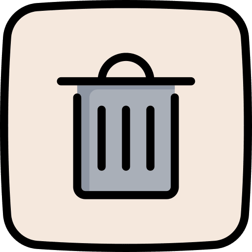 Delete waste bin can icon