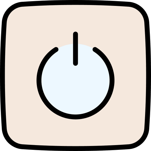 Power button turn on power off switch on icon