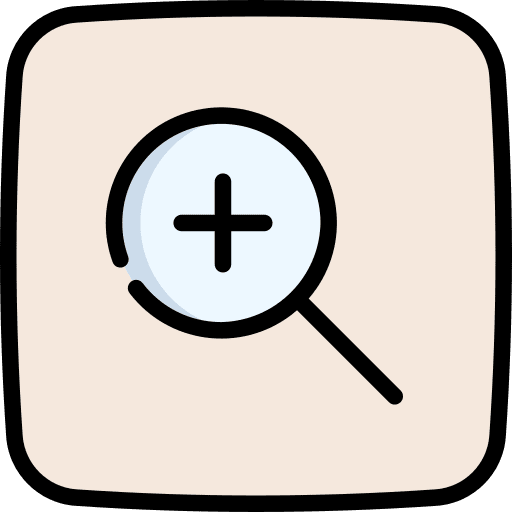 Zoom in magnifying glass plus ui icon