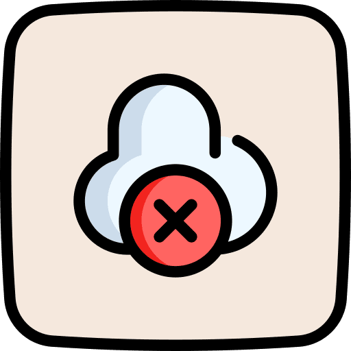 Cloud computing disconnected interface cross mark icon Cloud computing disconnected interface cross mark icon