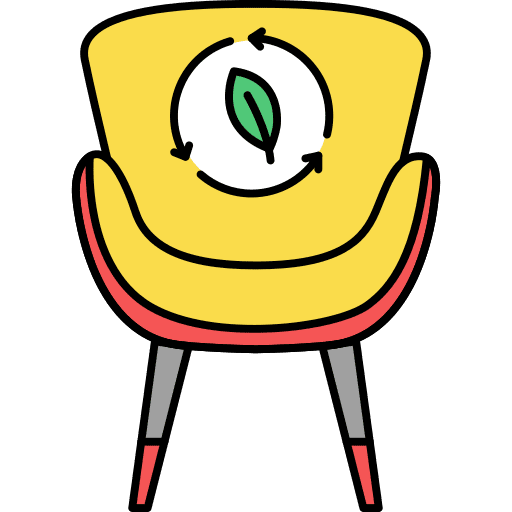 Chair natural furniture and household organic icon Chair natural furniture and household organic icon